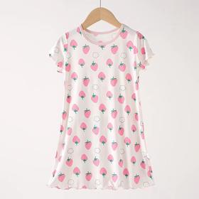 LF竹纤维儿童印花家居裙（草莓）2035