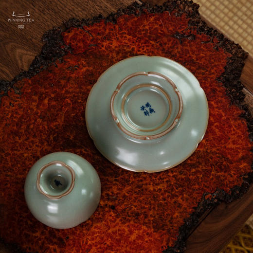 问鼎汝瓷鼎峰系列天青精工款葵口杯盏托组 商品图4