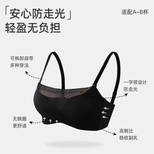 【小胸聚拢】熳洁儿 防走光聚拢抹胸文胸薄款无痕内衣无钢圈聚拢上托文胸24261511 商品图1
