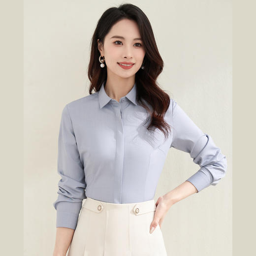 【含莫代尔】罗蒙女士长袖衬衫多色可算简约商务职场通勤衬衫开衫女 商品图8