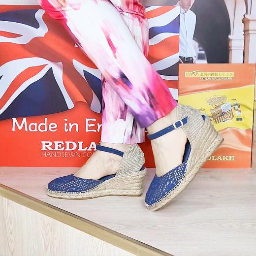 限时特价——西班牙原产手工制作时尚轻便超舒适女款草编鞋 2501G-蓝色 商品图8