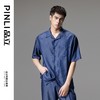 PINLI品立夏季新款宽松翻领牛仔短袖衬衫雅痞男士休闲衬衣潮GD242313308 商品缩略图0