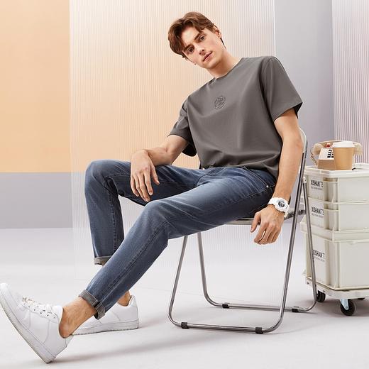 【凉感索罗纳】柒牌男装圆领短袖T恤男2024夏季新款休闲百搭上衣	126T71900 商品图3