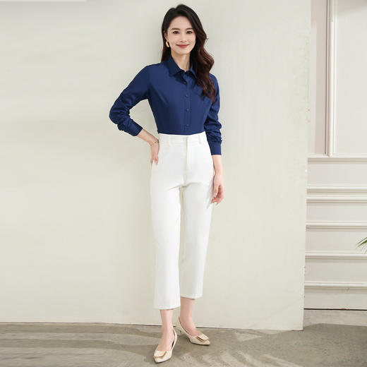 【防油防水防污】罗蒙女士长袖衬衫简约舒适商务通勤百搭衬衫衬衣女 商品图7