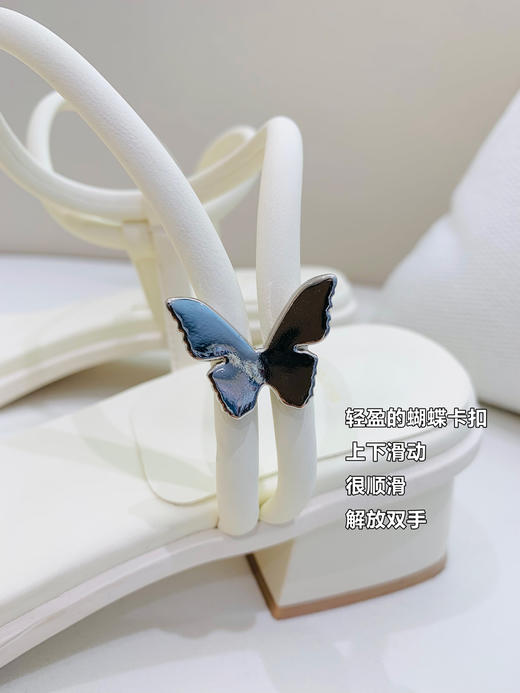 【百图lulu好物】【蝴蝶鞋】柔软超纤牛皮 方头 法式 中跟凉鞋 商品图14
