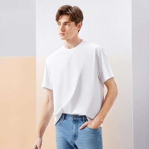 【凉感索罗纳】柒牌男装圆领短袖T恤男2024夏季新款休闲百搭上衣	126T71900 商品图1