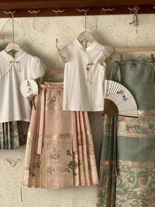 粉锦长裙  墨白马面裙  青萝长裙 成人款 商品图0