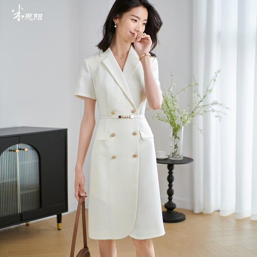 米思阳2025夏季新款通勤职业高端西装连衣裙时尚气质收腰裙子2143 商品图1