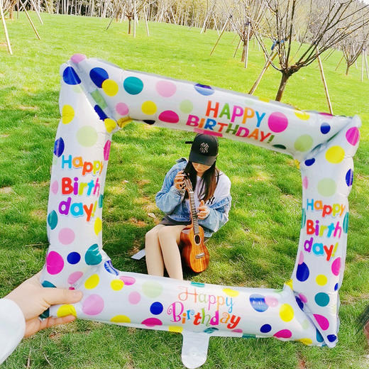 【生日拍照道具 超出片】ins风网红儿童相框 过生日气氛布置 派对装饰野餐帽子眼镜等道具 商品图3