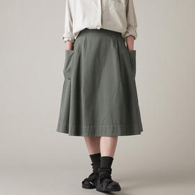 MHL SUPERFINE COTTON TWILL 女装侧边口袋工装A字半身裙