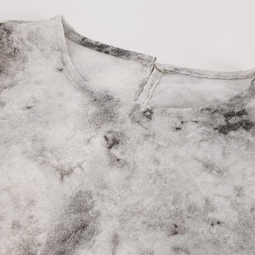 PF271斯尔丽2024夏季新款晕染工艺圆领泡袖借肩显瘦中袖质感上衣 商品图4