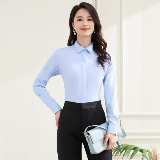 【含莫代尔】罗蒙女士长袖衬衫多色可算简约商务职场通勤衬衫开衫女 商品图4