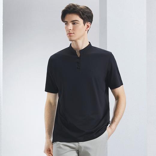 【特价】柒牌男士短袖polo衫2024夏季新款时尚休闲中国风盘扣立领体恤上衣	126T71100 商品图1