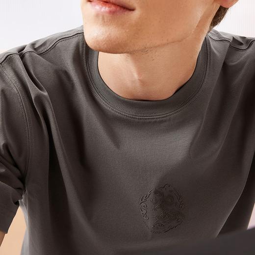 【凉感索罗纳】柒牌男装圆领短袖T恤男2024夏季新款休闲百搭上衣	126T71900 商品图2