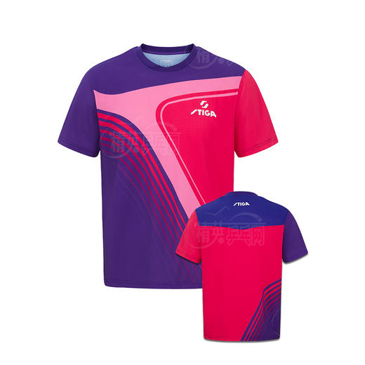 Stiga斯帝卡乒乓球服CA-131A斯蒂卡乒乓球服拼色印花款运动T恤吸湿排汗速干透气乒乓球衣比赛服 4色可选 商品图4