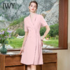 IWY/粉色西装连衣裙女夏季短袖职业装播音艺考正装收腰气质裙Q1165 商品缩略图0
