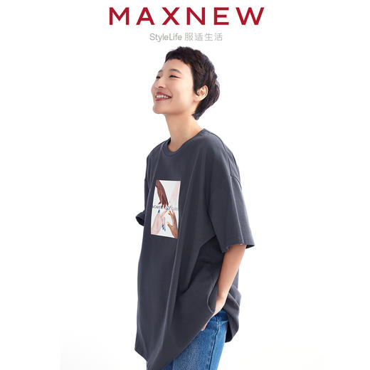 【T恤】“others”系列舒适亲肤宽松时尚印花T恤 1N2221261 商品图1