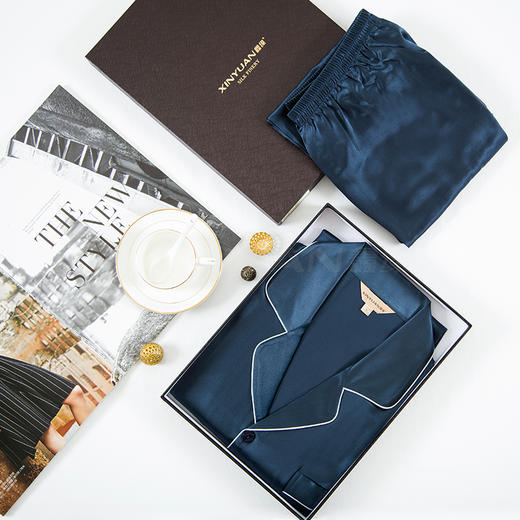 鑫缘 真丝男长袖睡衣套 HD4003 商品图8