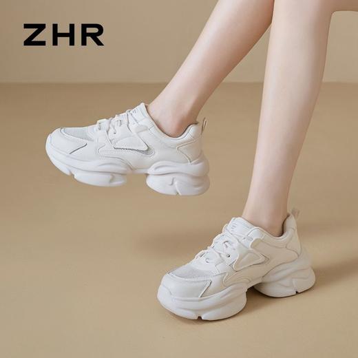 ZHR则则厚底老爹鞋女夏季新款网洞透气运动休闲鞋小个子增高女鞋 商品图8