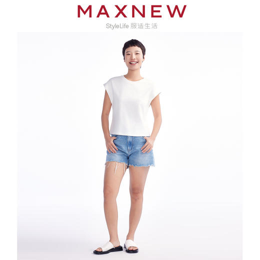 【短裤】女装柔软透气破洞毛边牛仔短裤 1N2224301 商品图3