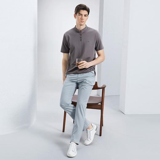 【特价】柒牌男士短袖polo衫2024夏季新款时尚休闲中国风盘扣立领体恤上衣	126T71100 商品图3