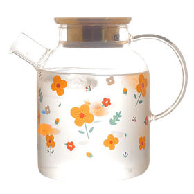 璃说伊人饮高款碎花短嘴凉水壶1700ml