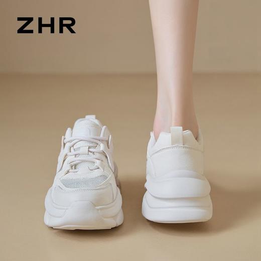 ZHR则则厚底老爹鞋女夏季新款网洞透气运动休闲鞋小个子增高女鞋 商品图6