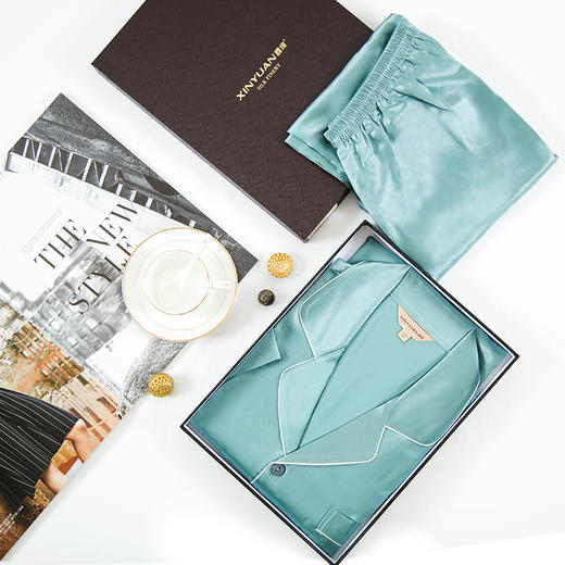 鑫缘 真丝男短袖睡衣套 HD4006 商品图0