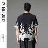 PINLI品立2024夏季新款火焰贴布绣圆领T恤男士撞色休闲短袖潮上衣B242111114 商品缩略图2