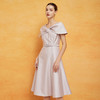PF8D1斯尔丽24新款法式通勤连衣裙轻场合设计感立体花苞领赫本风连衣裙 商品缩略图2