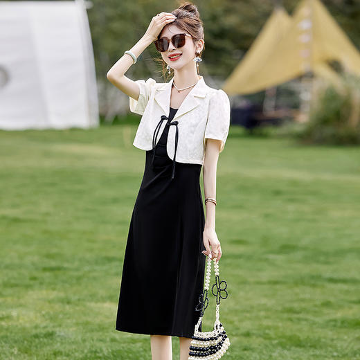 新中式盘扣短袖吊带连衣裙两件套MLJL88076 商品图2