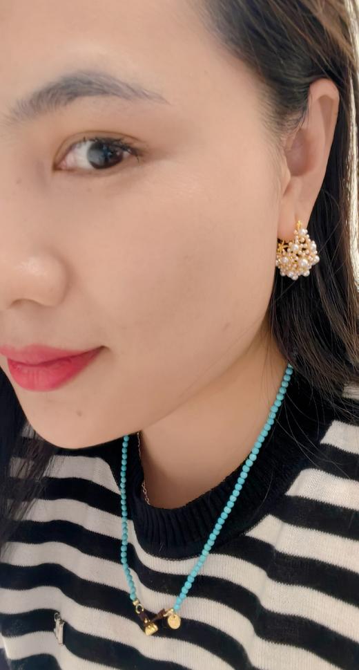 设计师唯美法式纯手工小米珠子耳环 商品图2