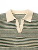 COCO ZONE"绿庭”夏季时尚拼色条纹短袖针织衫气质百搭翻领上衣CC2B0718 商品缩略图4