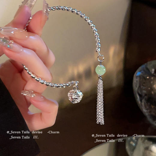 「19.9元包邮！两件套」新中式古风国潮铃铛手链女小众精致手镯配饰手镯时尚饰品 商品图4