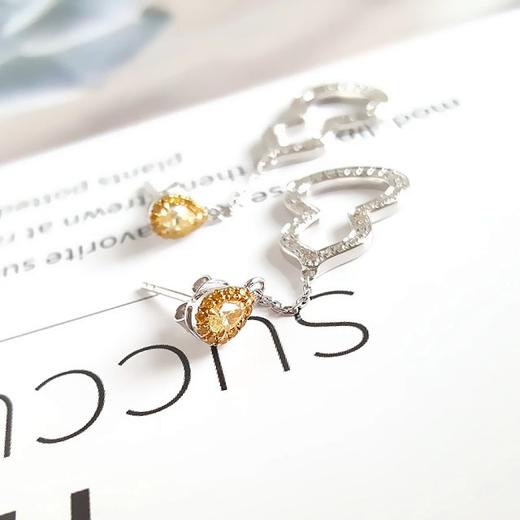 【天然正品】18K白金豪镶钻石时尚葫芦款钻石耳坠  260321XY01+ 商品图2