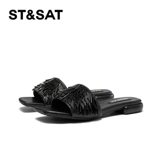 星期六时髦闪烁流苏粗跟凉拖SSC2110322 商品图8