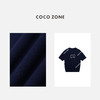 COCO ZONE "小象复古“100绵羊毛圆领针织衫显瘦短袖上衣CC2B0873 商品缩略图2