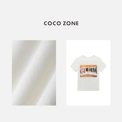 COCO ZONE "做旧复古”夏季字母短袖T恤休闲百搭圆领上衣CC1B1311 商品图2