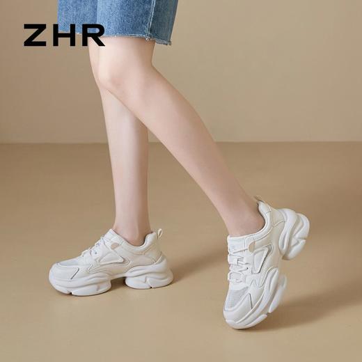 ZHR则则厚底老爹鞋女夏季新款网洞透气运动休闲鞋小个子增高女鞋 商品图9