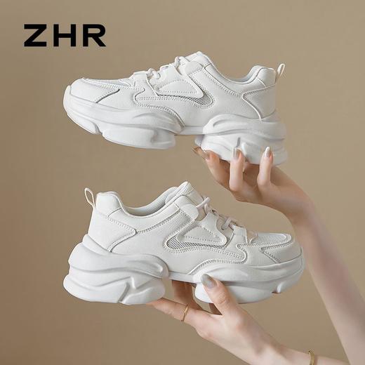 ZHR则则厚底老爹鞋女夏季新款网洞透气运动休闲鞋小个子增高女鞋 商品图4