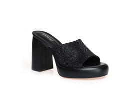 豪麟名鞋奥莱迪嘉女鞋织物+羊皮革凉拖DJMPA41WL058黑色  原价2660元