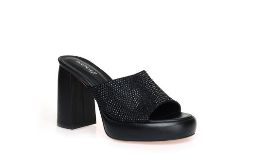 豪麟名鞋奥莱迪嘉女鞋织物+羊皮革凉拖DJMPA41WL058黑色  原价2660元 商品图0