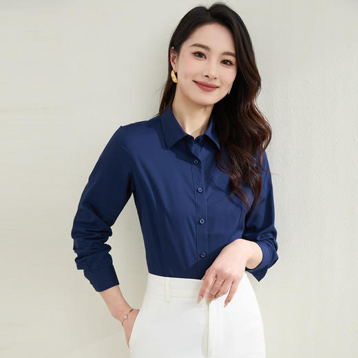 【防油防水防污】罗蒙女士长袖衬衫简约舒适商务通勤百搭衬衫衬衣女 商品图12