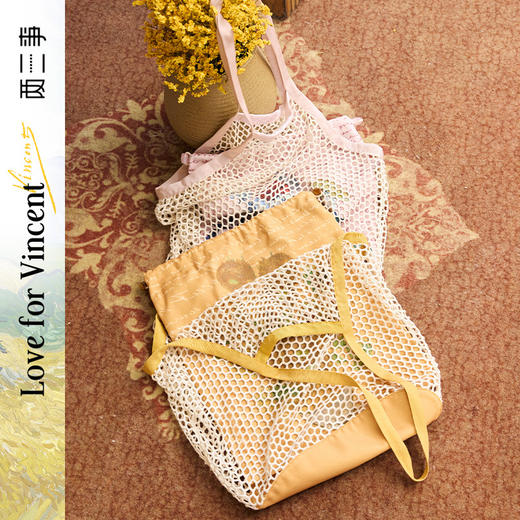 两三事梵高文艺 闲织春愿 2024夏季新款时尚双层镂空印花单肩包女 商品图0