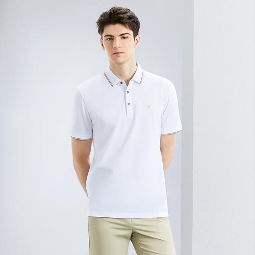 【不变形领】【5A抗菌2A防螨】柒牌凉感polo衫男短袖夏季新款商务休闲翻领上衣	126T70060 商品图1