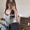「数色可选！撞色设计」韩社6605夏日好搭撞色一体杯背心 女新款修身带胸垫高弹螺纹棉吊带上衣 商品缩略图0