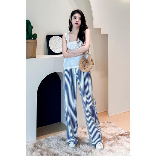 【严选】诗凡黎白色宽肩带蝴蝶结衬衫2024夏新款洋气小衫短款减龄衬衣SF6121301 商品图1