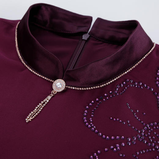 PF8F9斯尔丽24新款商场同款设计感浪漫披肩不规则摆改良旗袍版连衣裙 商品图4