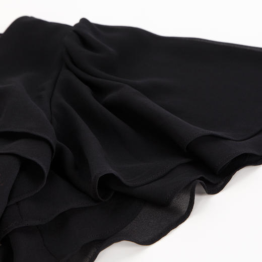 PF8D5斯尔丽24新款法式浪漫不规则荷叶飘逸雪纺朦胧复古印花收腰连衣裙 商品图5