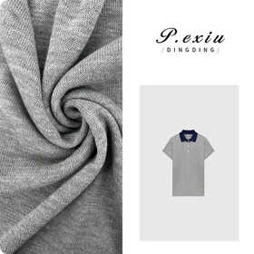 03-3潘依绣丁丁宠粉PanYiXiu/潘依绣人丝撞色翻领极简风通勤百搭短袖T恤 ZZ0555